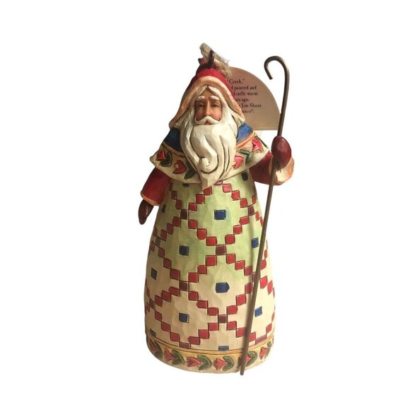JIM SHORE "Santa with Cane" 4.5" Enesco Hanging Christmas Ornament Xmas IOB - Picture 1 of 7